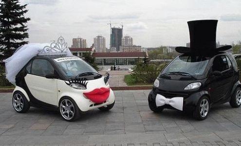 Smart黑白情侶婚車